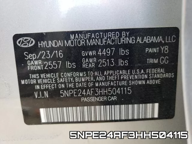 5NPE24AF3HH504115 фото 2