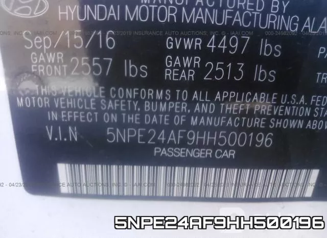 5NPE24AF9HH500196 фото 10