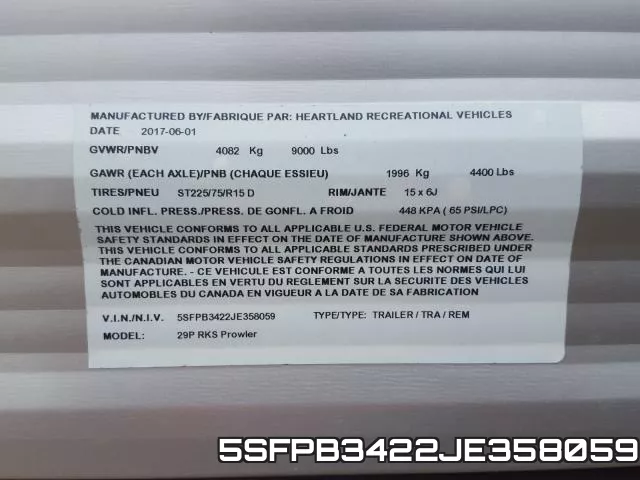 5SFPB3422JE358059 фото 2