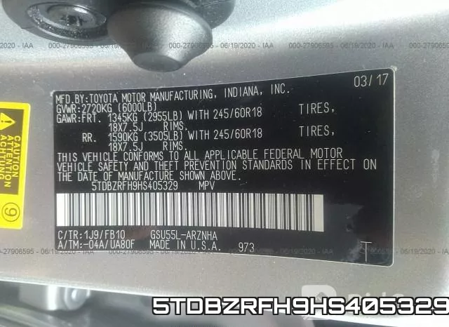 5TDBZRFH9HS405329 фото 10