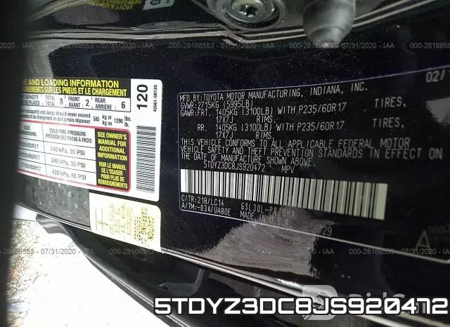 5TDYZ3DC8JS920472 фото 10