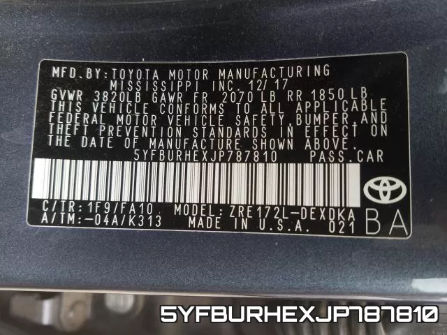 5YFBURHEXJP787810 фото 2