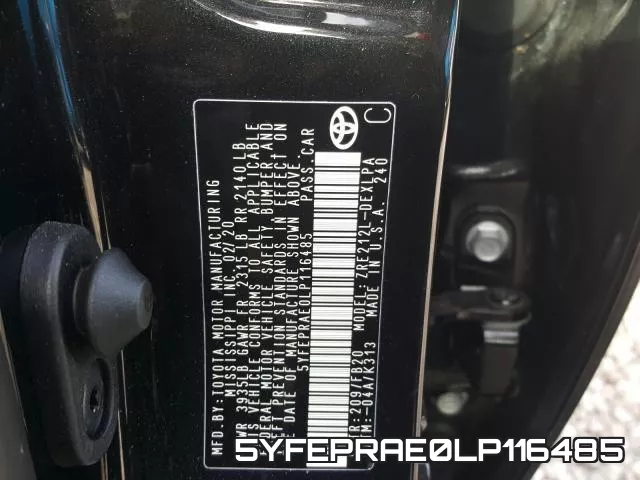 5YFEPRAE0LP116485 фото 2