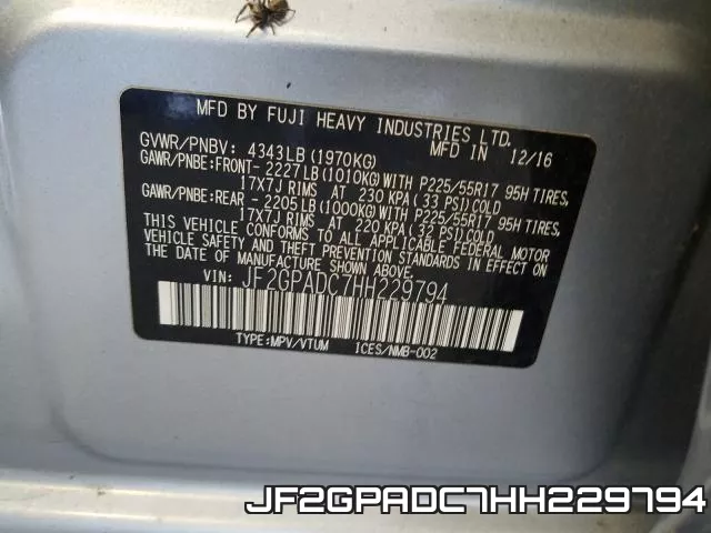 JF2GPADC7HH229794 фото 2