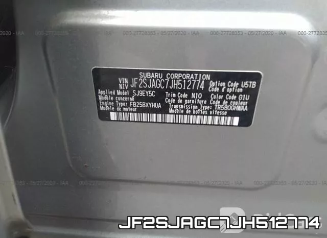 JF2SJAGC7JH512774 фото 10