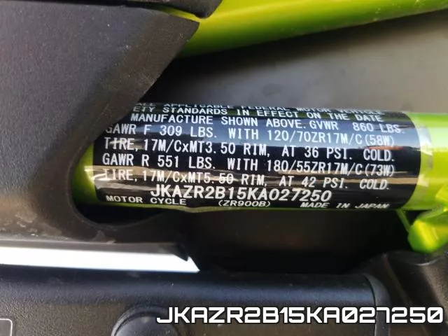 JKAZR2B15KA027250 фото 2