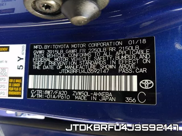 JTDKBRFU4J3592147 фото 2