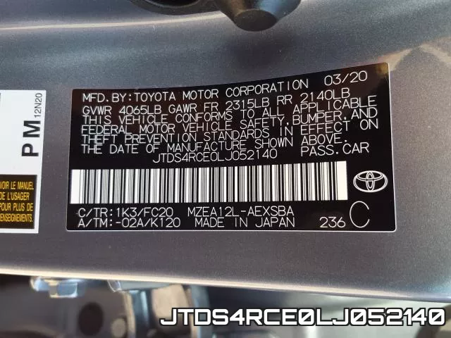 JTDS4RCE0LJ052140 фото 2