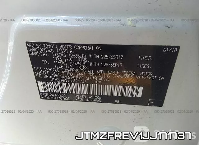 JTMZFREV1JJ171737 фото 9
