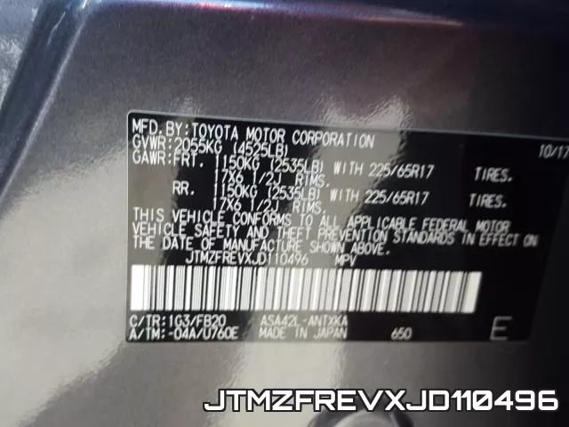 JTMZFREVXJD110496 фото 2