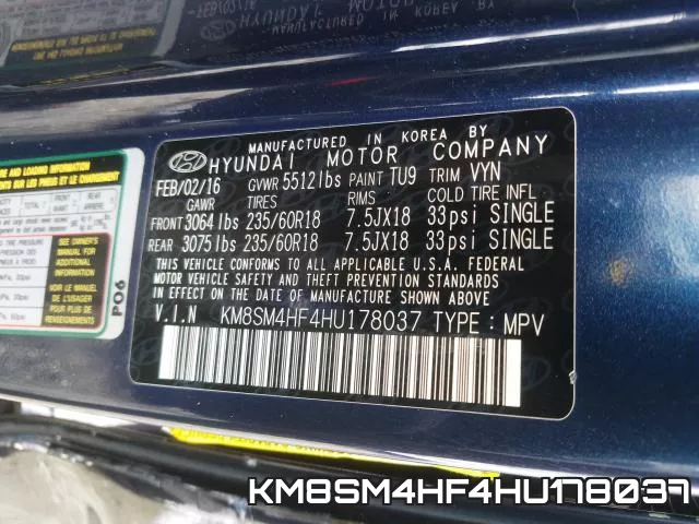 KM8SM4HF4HU178037 фото 2