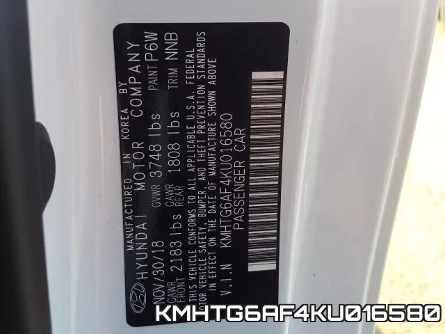 KMHTG6AF4KU016580 фото 2