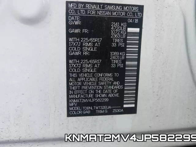 KNMAT2MV4JP582299 фото 2