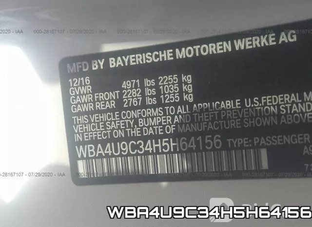 WBA4U9C34H5H64156 фото 10