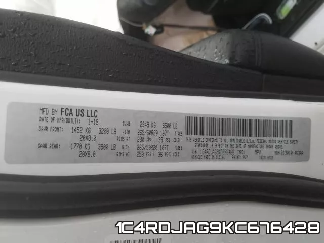 1C4RDJAG9KC676428 фото 2