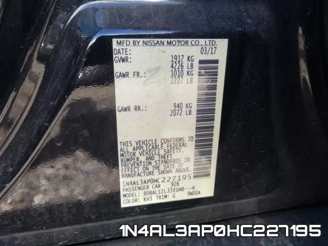1N4AL3AP0HC227195 фото 2