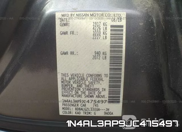 1N4AL3AP9JC475497 фото 10