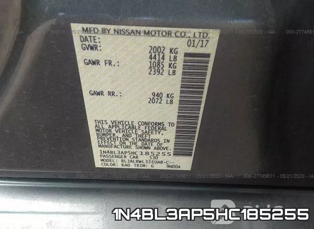 1N4BL3AP5HC185255 фото 10