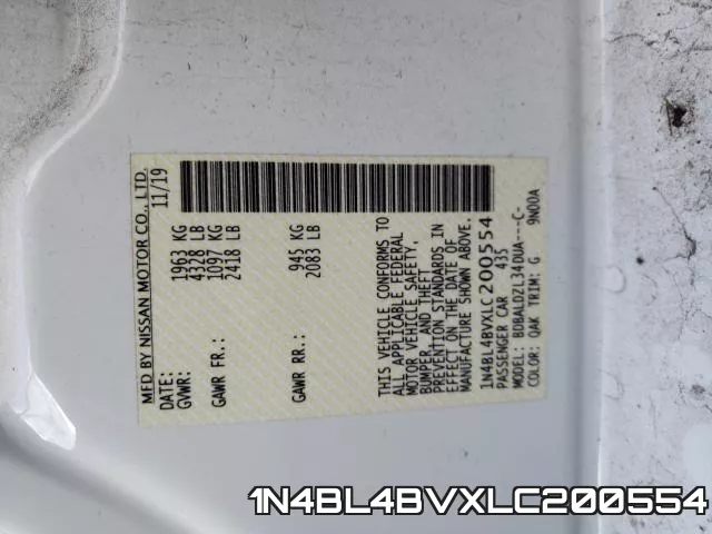 1N4BL4BVXLC200554 фото 2