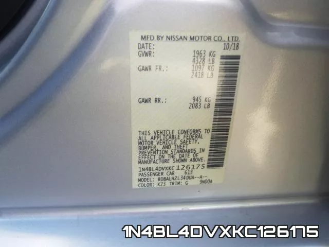 1N4BL4DVXKC126175 фото 2