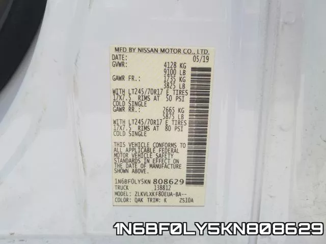 1N6BF0LY5KN808629 фото 2