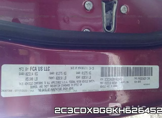 2C3CDXBG8KH626452 фото 10