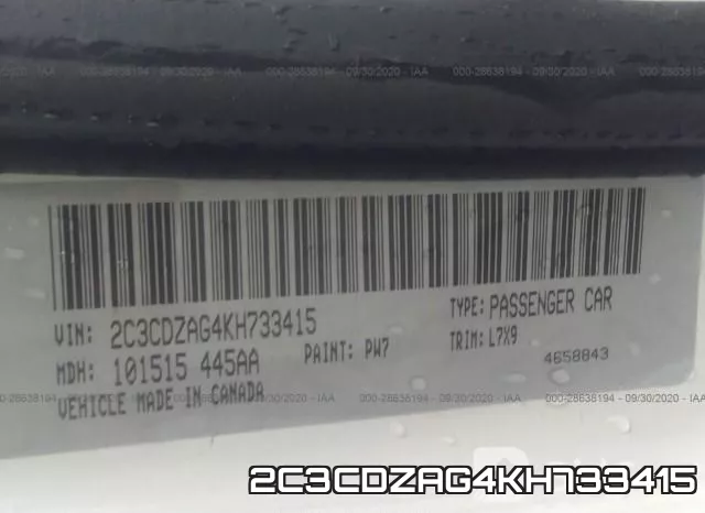 2C3CDZAG4KH733415 фото 10