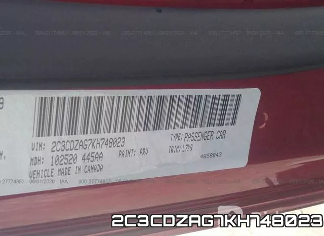 2C3CDZAG7KH748023 фото 9