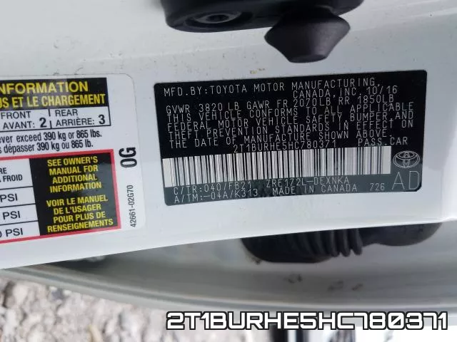 2T1BURHE5HC780371 фото 2