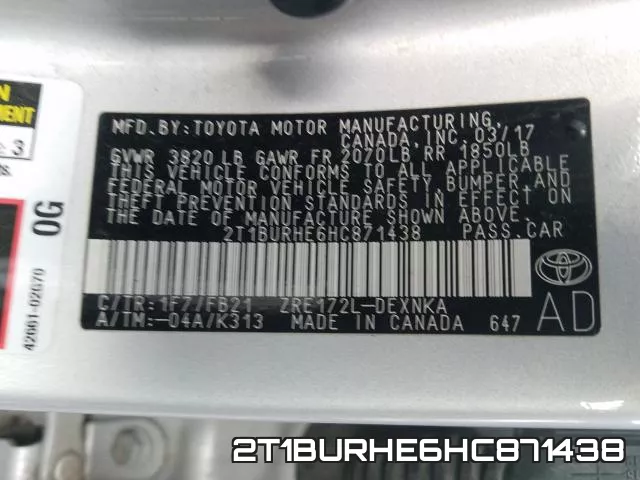 2T1BURHE6HC871438 фото 2