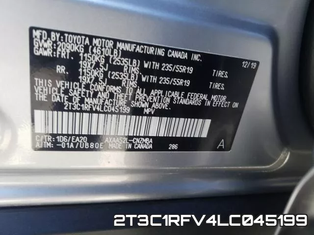 2T3C1RFV4LC045199 фото 2