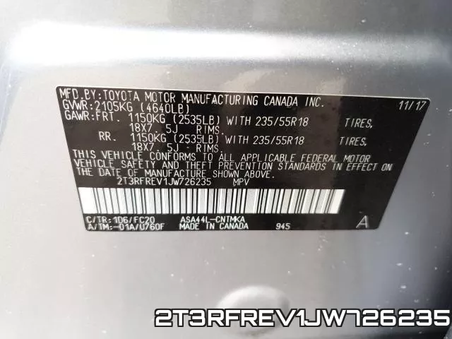 2T3RFREV1JW726235 фото 2