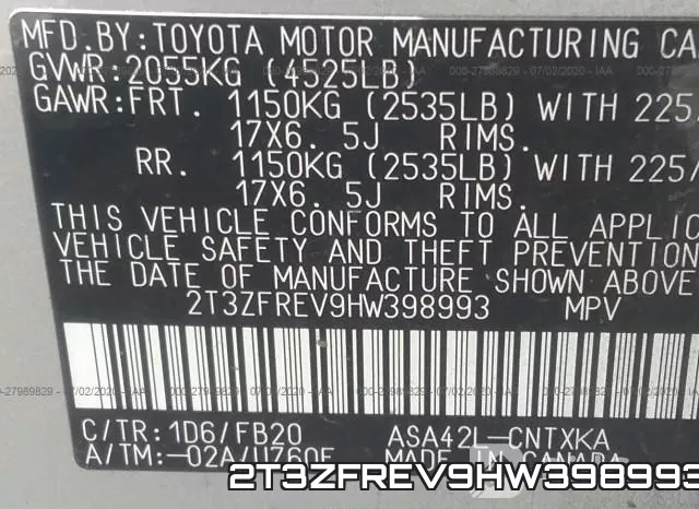2T3ZFREV9HW398993 фото 10