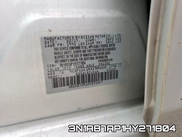 3N1AB7AP1HY271804 фото 2