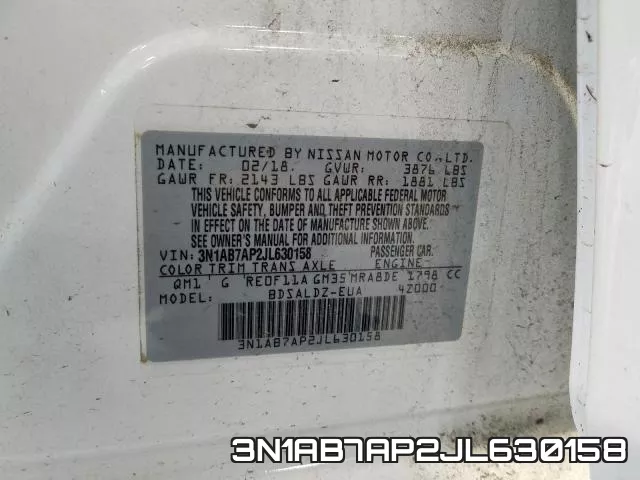 3N1AB7AP2JL630158 фото 2