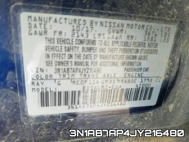3N1AB7AP4JY216480 фото 2