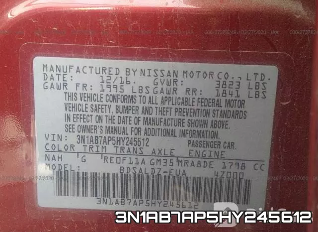 3N1AB7AP5HY245612 фото 10