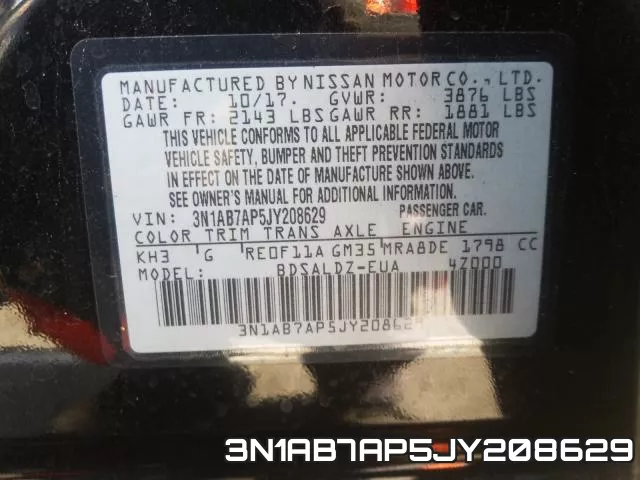 3N1AB7AP5JY208629 фото 2