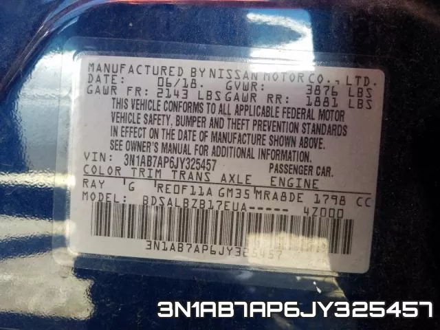 3N1AB7AP6JY325457 фото 2