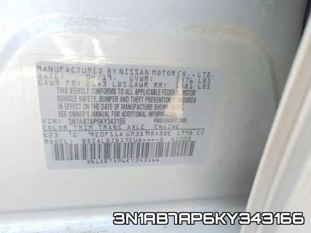 3N1AB7AP6KY343166 фото 2