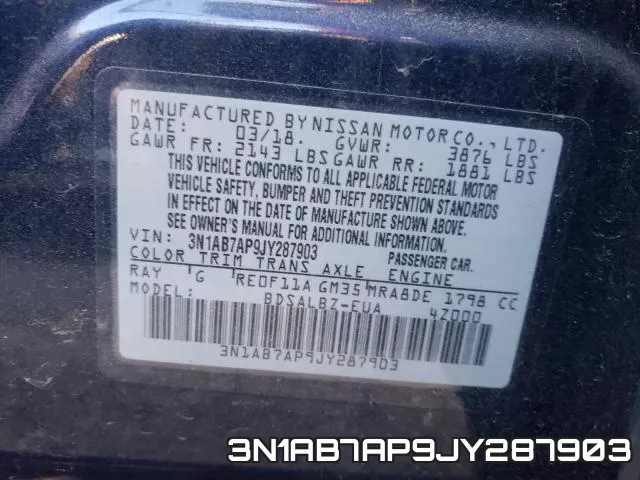 3N1AB7AP9JY287903 фото 2