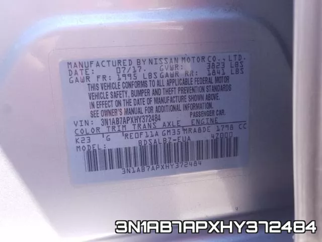 3N1AB7APXHY372484 фото 2