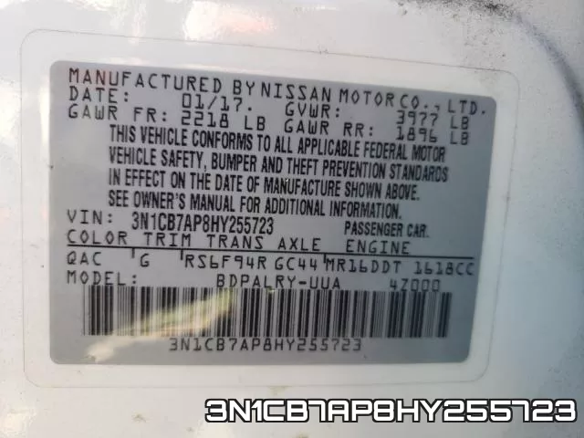 3N1CB7AP8HY255723 фото 2