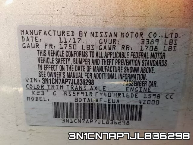 3N1CN7AP7JL836298 фото 2
