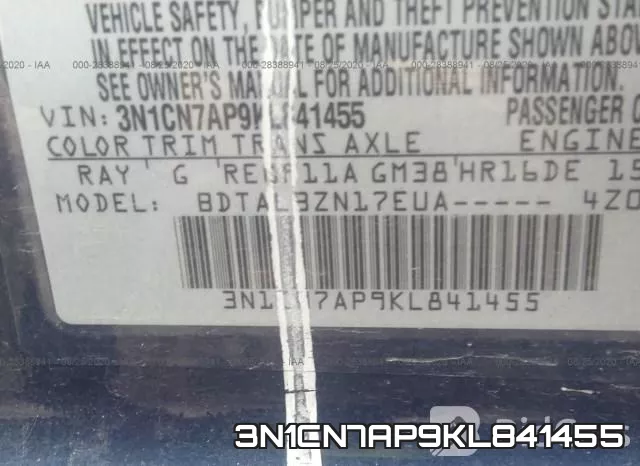 3N1CN7AP9KL841455 фото 10