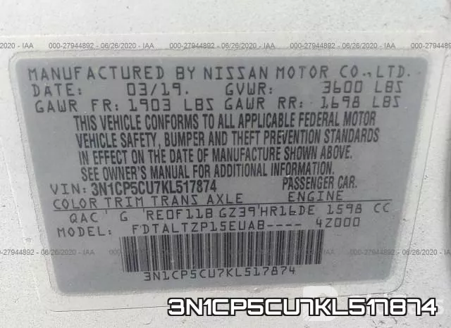 3N1CP5CU7KL517874 фото 10