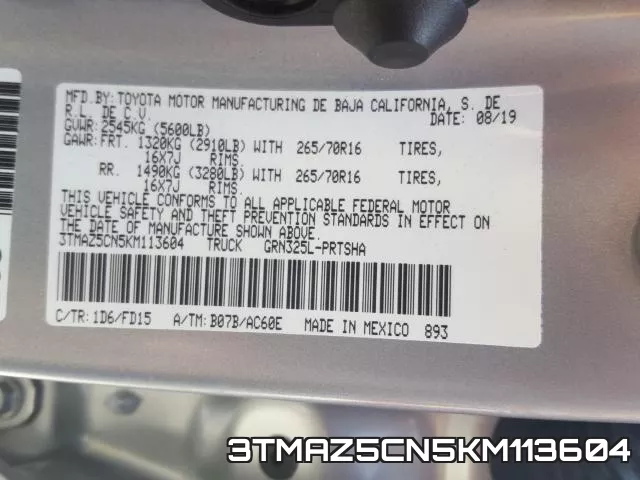 3TMAZ5CN5KM113604 фото 2