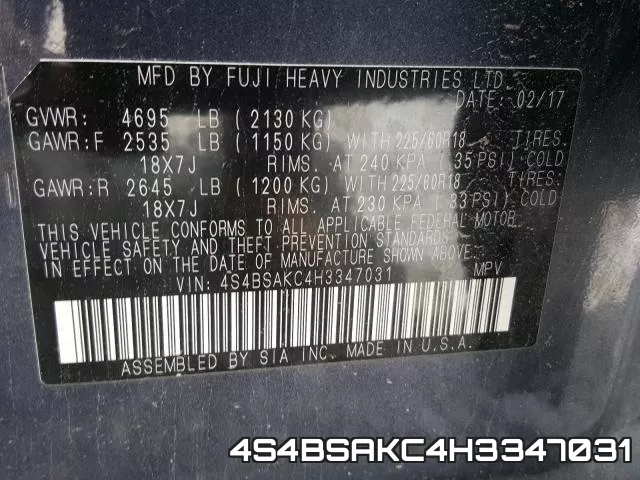 4S4BSAKC4H3347031 фото 2