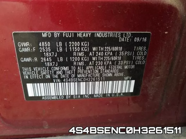 4S4BSENC0H3261511 фото 2