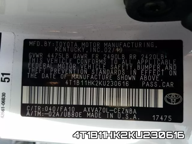 4T1B11HK2KU230616 фото 2